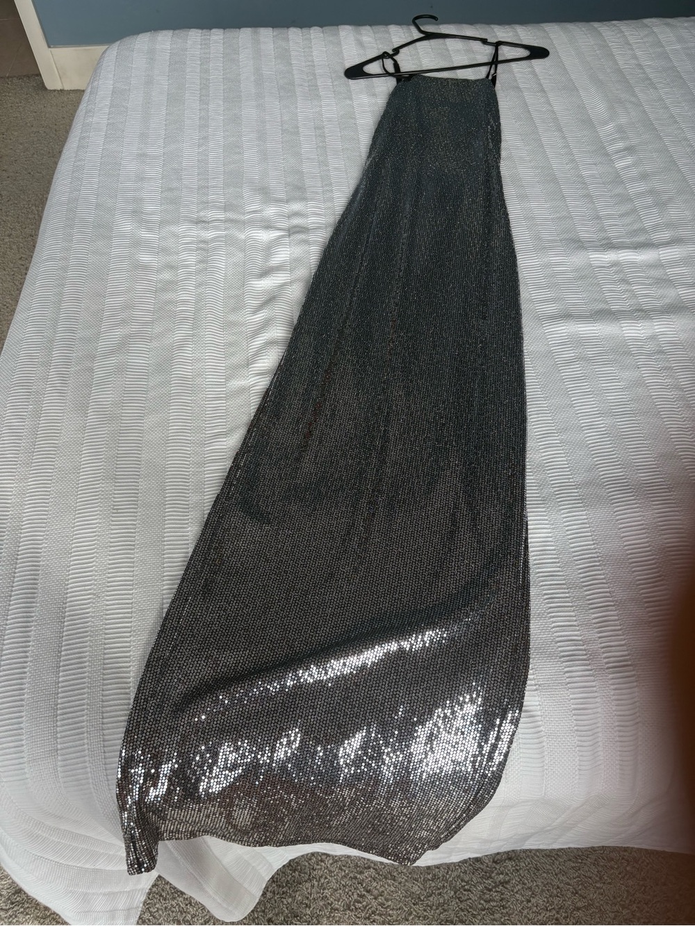 Lulu's Shimmery Silver Sequin Maxi Dress - Picture 1 of 3